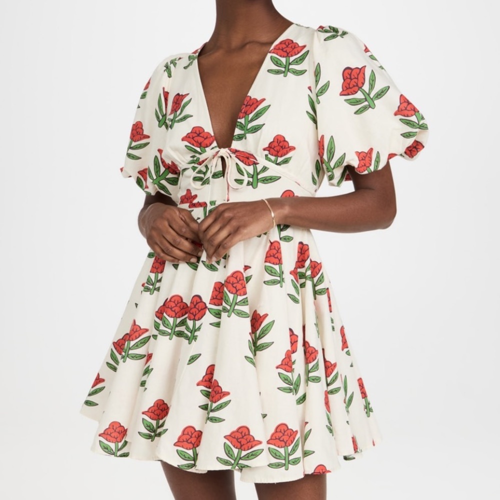 RHODE Madeline Red Floral Mini Dress
